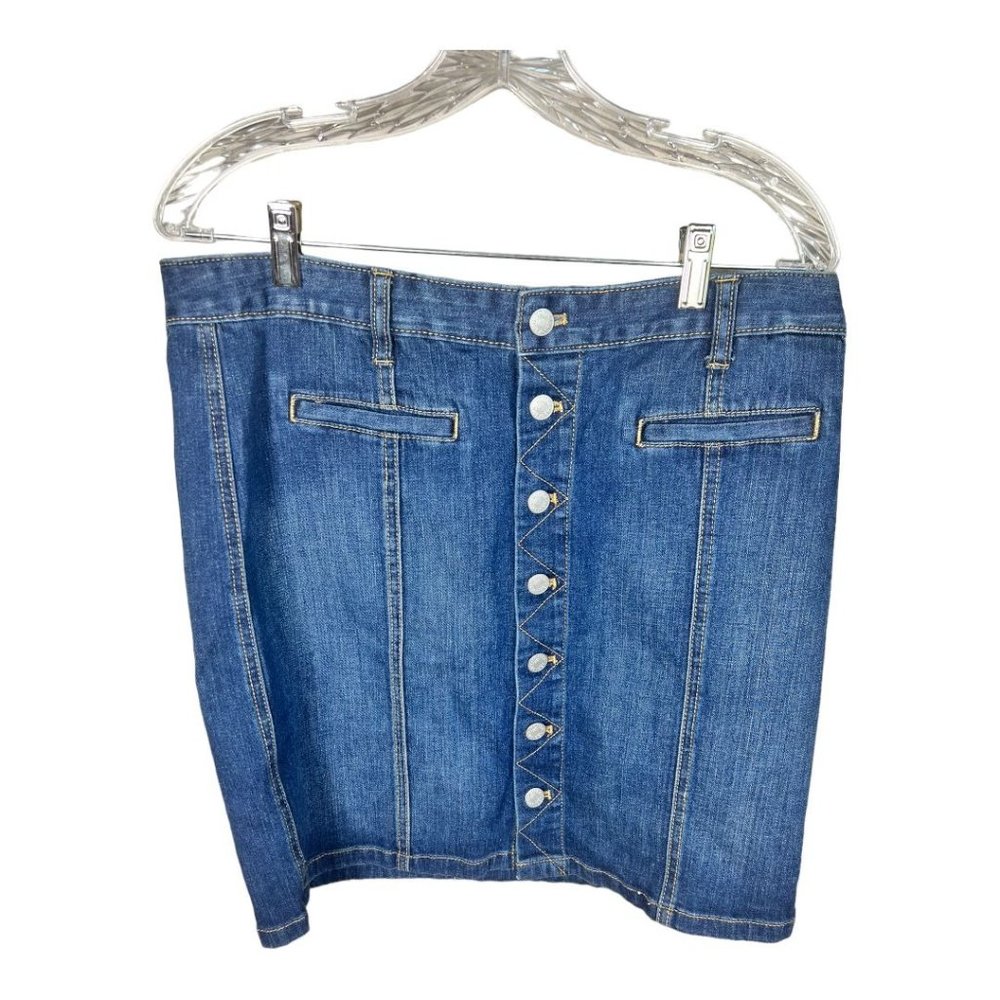 Tommy‎ Hilfiger Denim Button Front Skirt